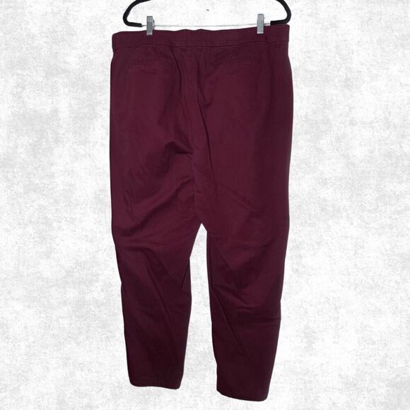 Lane Bryant Burgundy Stretch Cotton Trousers – Size 16 - Picture 2 of 7
